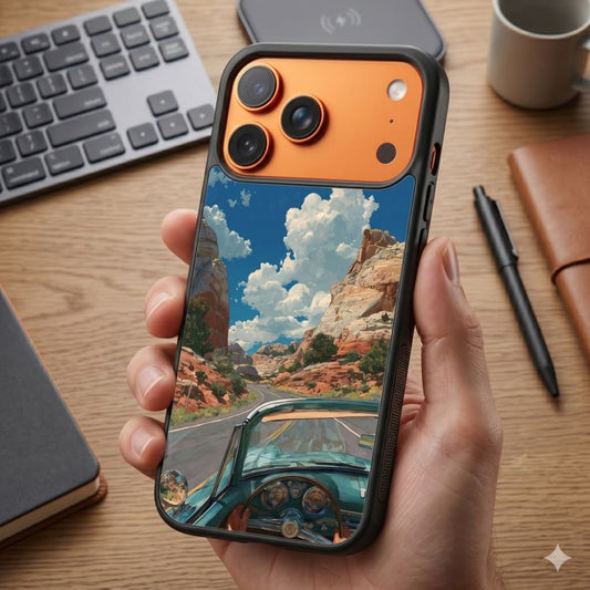 Vintage Car Scenery Protective Case Compatible with iPhone, Samsung & Google Pixel FX0284