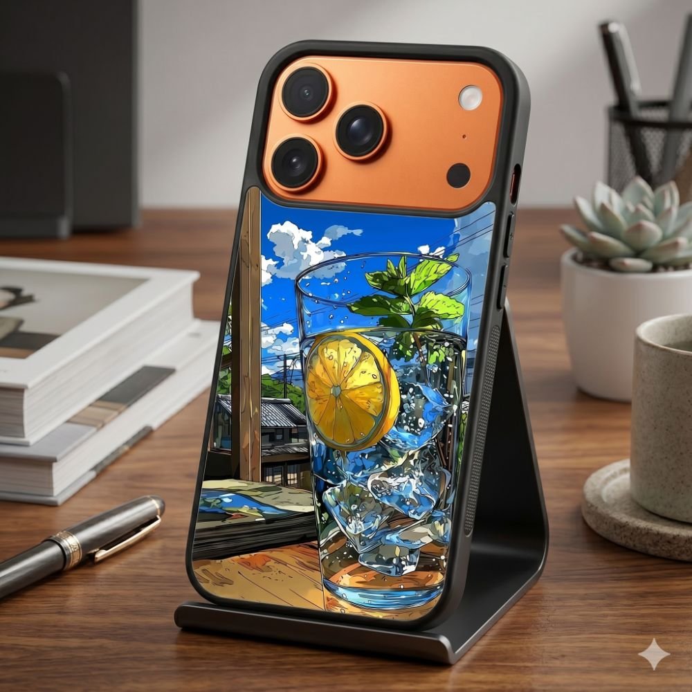 Iced Drink With A Lemon Slice Protective Case Compatible with iPhone, Samsung & Google Pixel FX0285