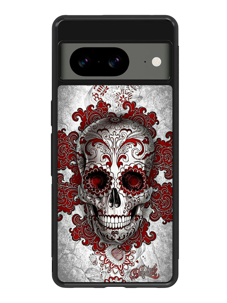 sugar skull tattoo Google Pixel 8a Case
