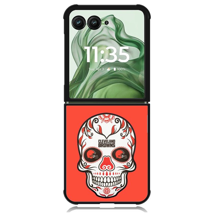 Cleveland Browns Skull X00389 Motorola Moto Razr+ Plus 2024/2025 Case, Motorola Razr 50 Ultra/50s Ultra Case