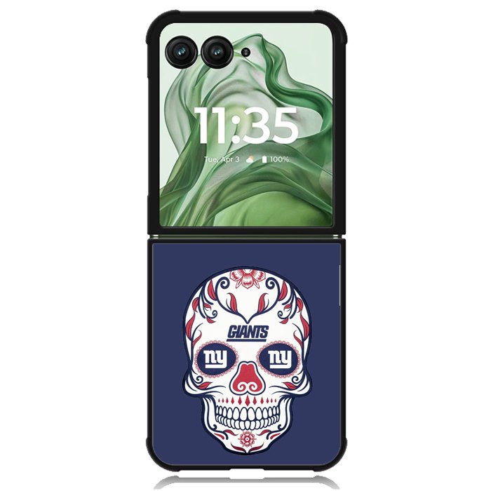 New York Giants Skull X00387 Motorola Moto Razr+ Plus 2024/2025 Case, Motorola Razr 50 Ultra/50s Ultra Case