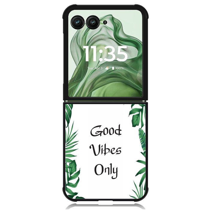 Good vibes only X00455 Motorola Moto Razr+ Plus 2024/2025 Case, Motorola Razr 50 Ultra/50s Ultra Case