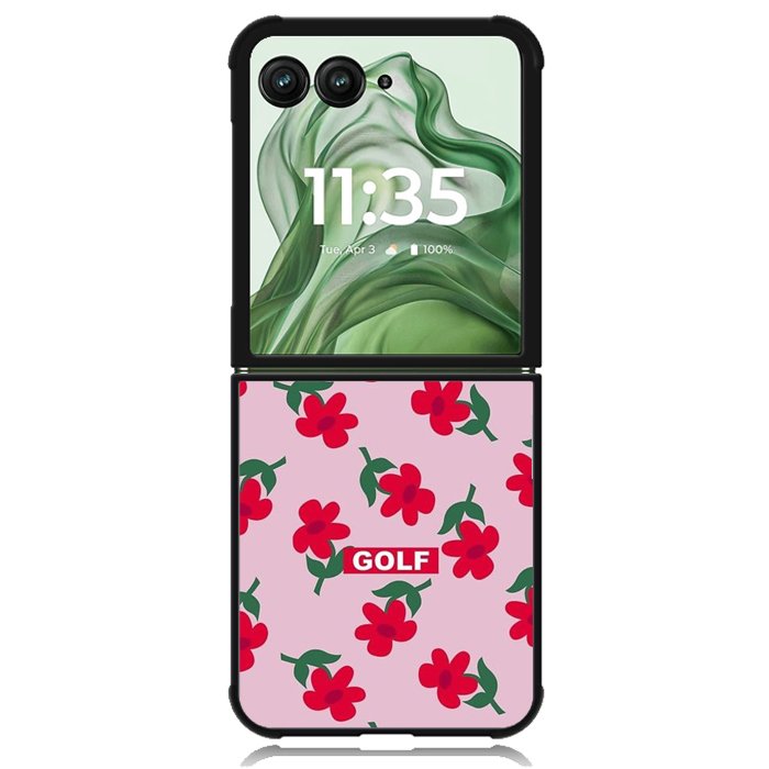 Flowers GOLF X00623 Motorola Moto Razr+ Plus 2024/2025 Case, Motorola Razr 50 Ultra/50s Ultra Case