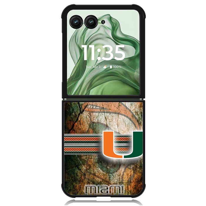 miami hurricanes Logo X02184 Motorola Moto Razr+ Plus 2024/2025 Case, Motorola Razr 50 Ultra/50s Ultra Case