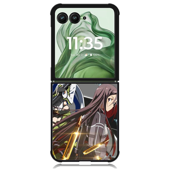 Gun Gale Sinon Kirito X1366 Motorola Moto Razr+ Plus 2024/2025 Case, Motorola Razr 50 Ultra/50s Ultra Case