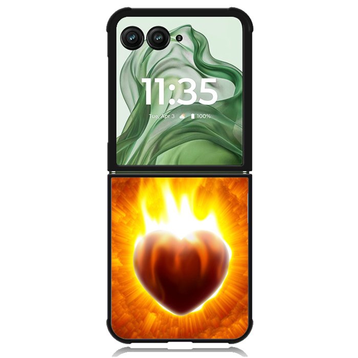 Love Burning Heart  X1458 Motorola Moto Razr+ Plus 2024/2025 Case, Motorola Razr 50 Ultra/50s Ultra Case