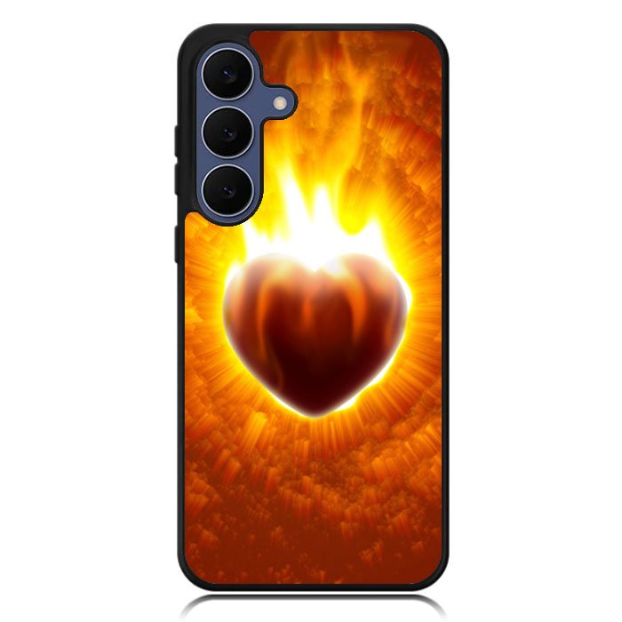 Love Burning Heart  X1458 Samsung Galaxy S25 FE Case