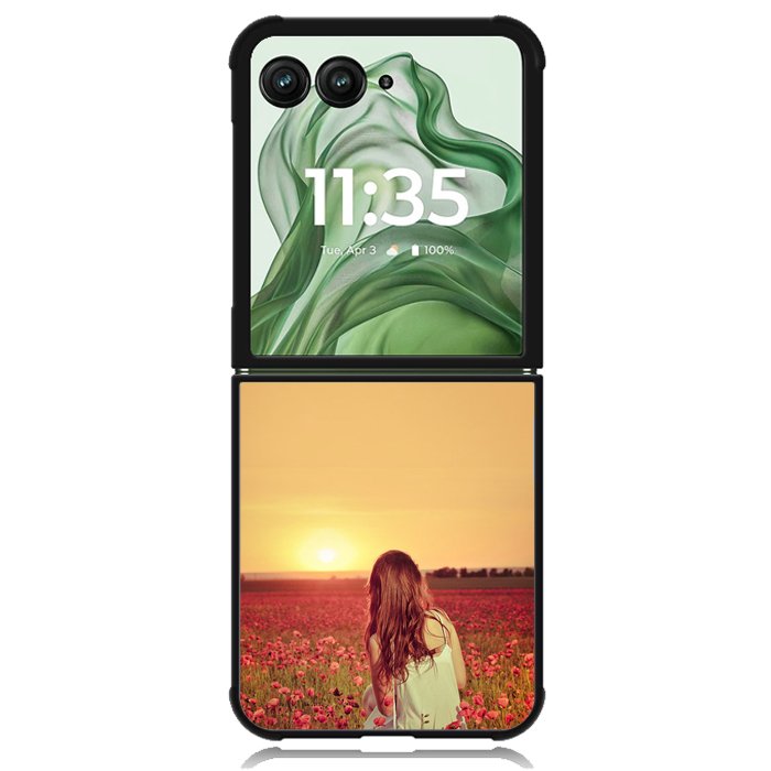 Girl In Red Flowers  X1710 Motorola Moto Razr+ Plus 2024/2025 Case, Motorola Razr 50 Ultra/50s Ultra Case