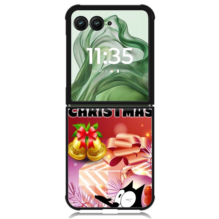Felix The Cat merry Christmas X2829 Motorola Moto Razr+ Plus 2024/2025 Case, Motorola Razr 50 Ultra/50s Ultra Case