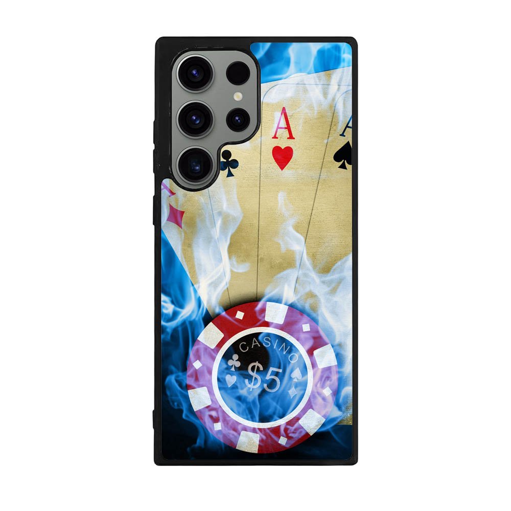 Blue Fire Ace Cards Case Samsung Galaxy S25 Ultra 5G BC0200