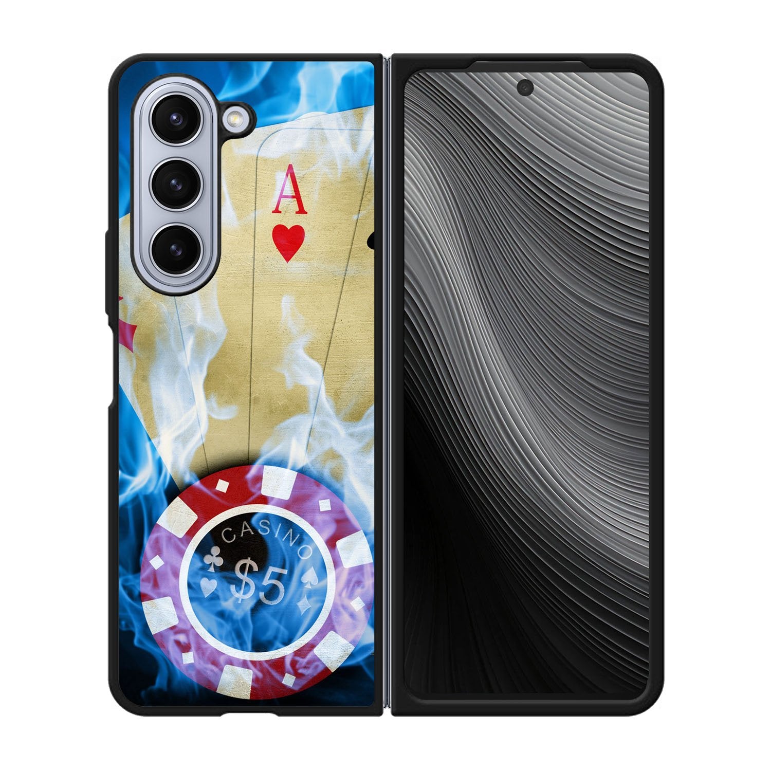 Blue Fire Ace Cards Case Samsung Galaxy z Fold 5 5G BC0200