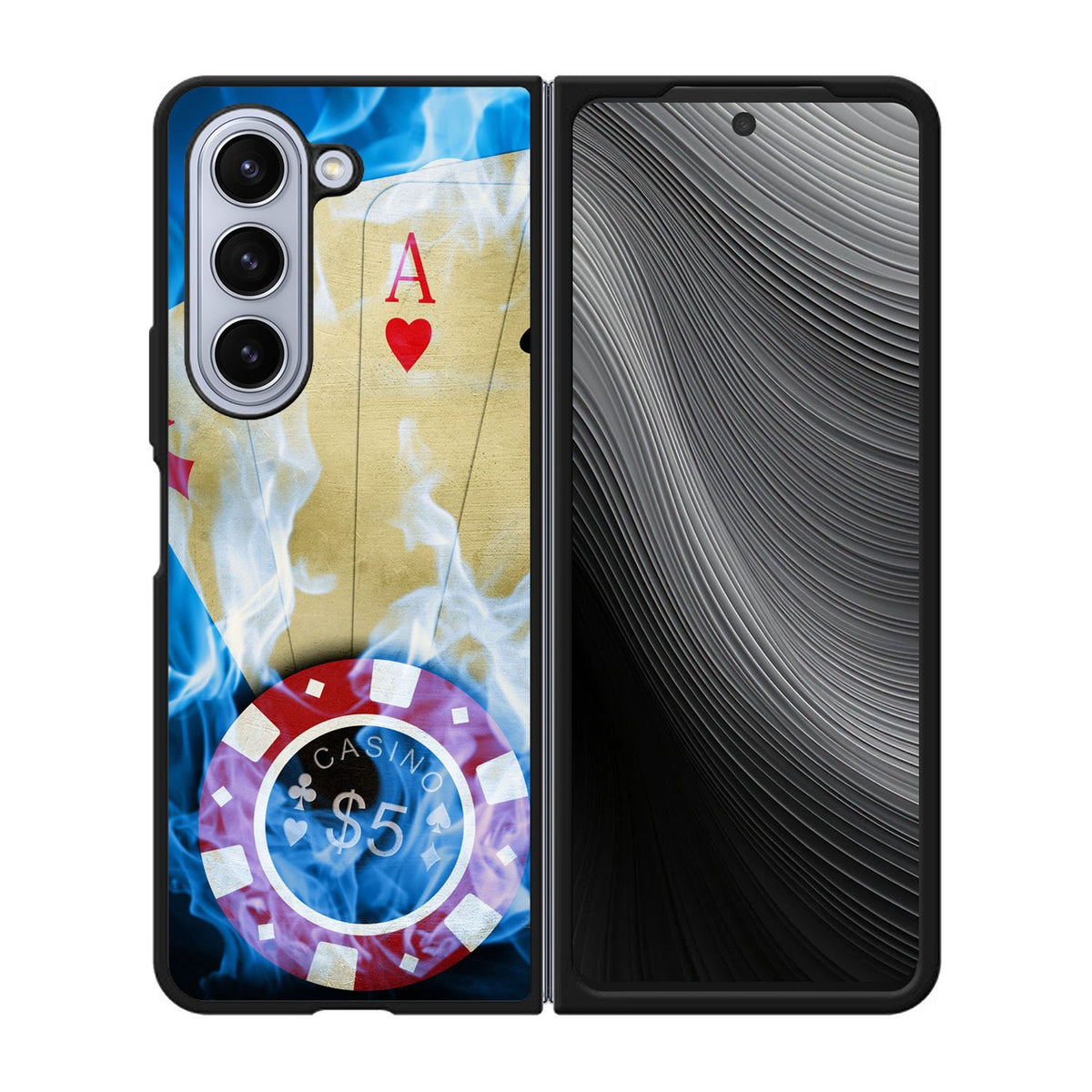 Blue Fire Ace Cards Case Samsung Galaxy z Fold 5 5G BC0200