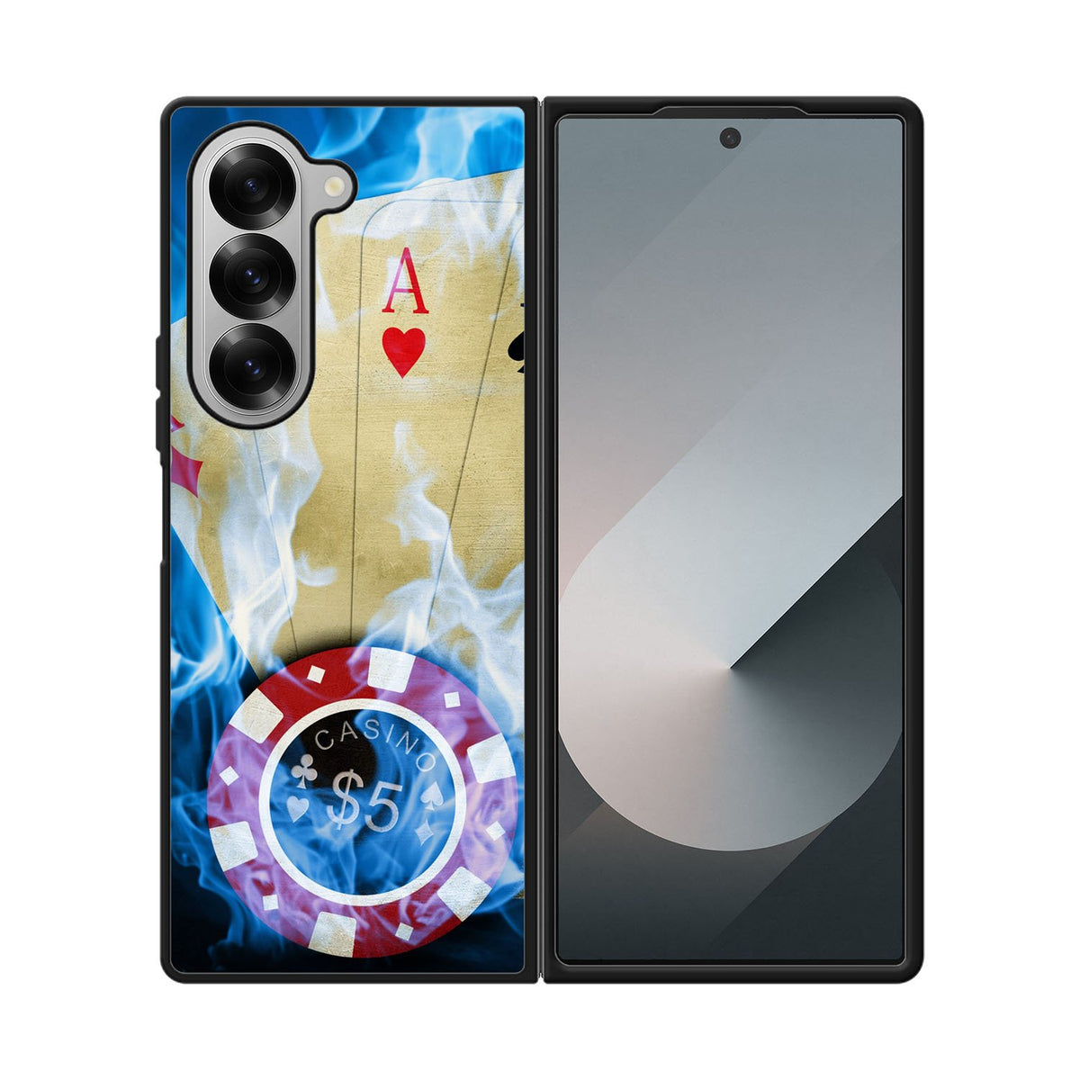Blue Fire Ace Cards Case Samsung Galaxy Z Fold 6 5G BC0200