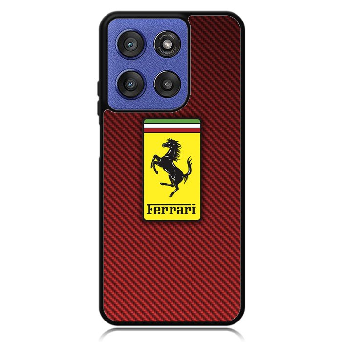 Ferrari Logo Red Carbon X4707 Motorola Moto G Stylus 5G 2025 Case