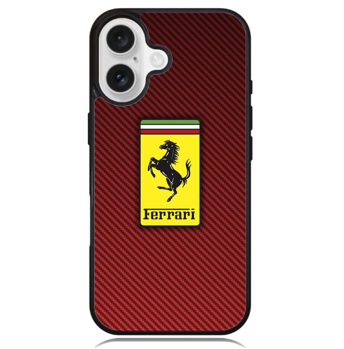 Ferrari Logo Red Carbon X4707 iPhone 16 Plus Case