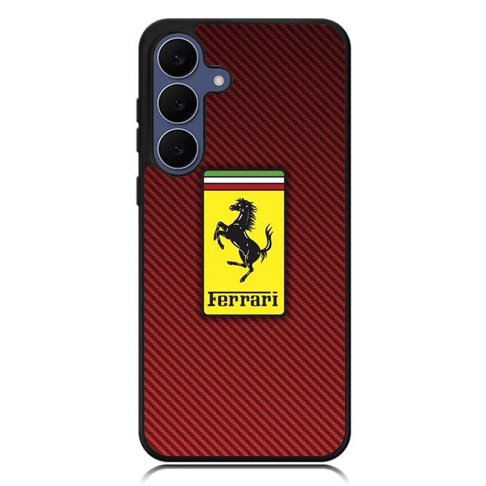 Ferrari Logo Red Carbon X4707 Samsung Galaxy S25 FE Case
