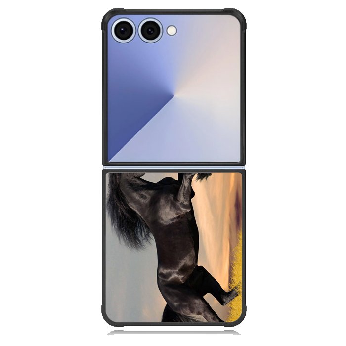 Horse black running X4653 Samsung Galaxy Z Flip 7 Case