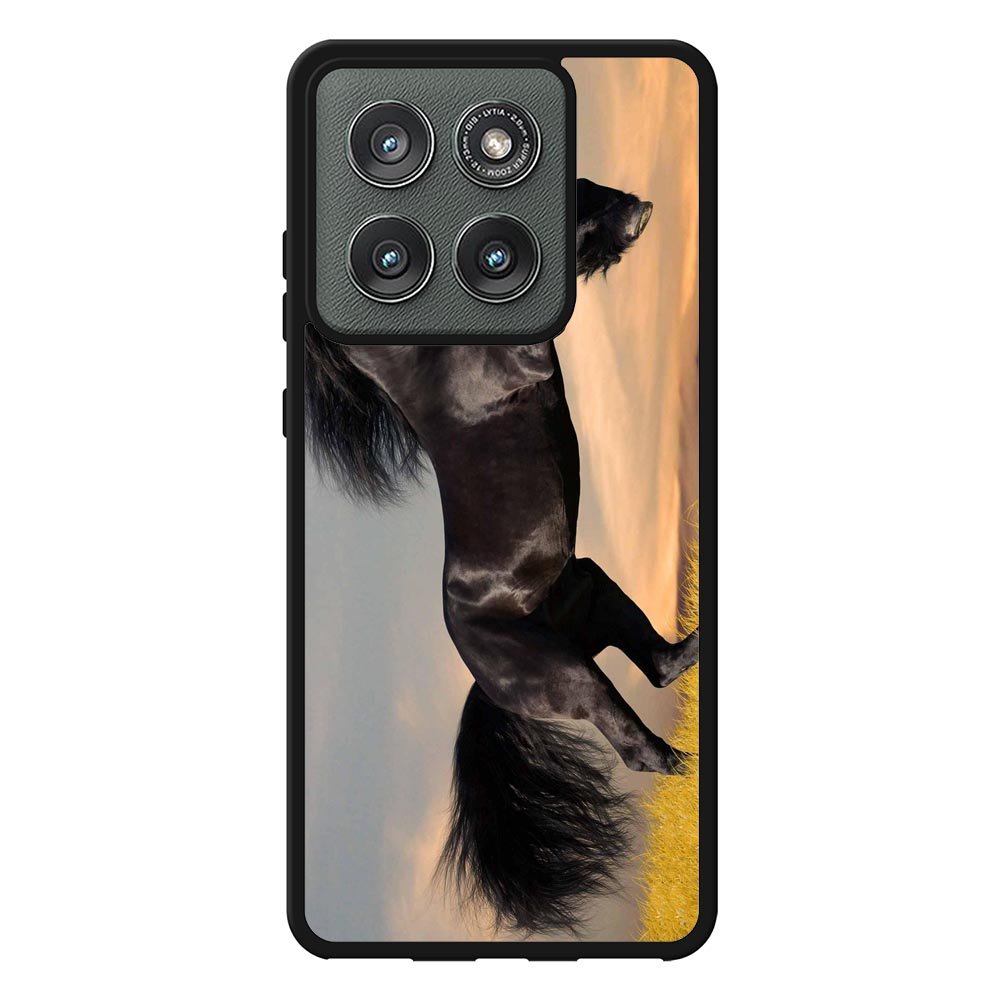 Horse black running X4653 Motorola Moto Edge 2025 Case