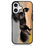Horse black running X4653 iPhone 16 Plus Case