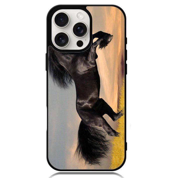 Horse black running X4653 iPhone 16 Pro Case