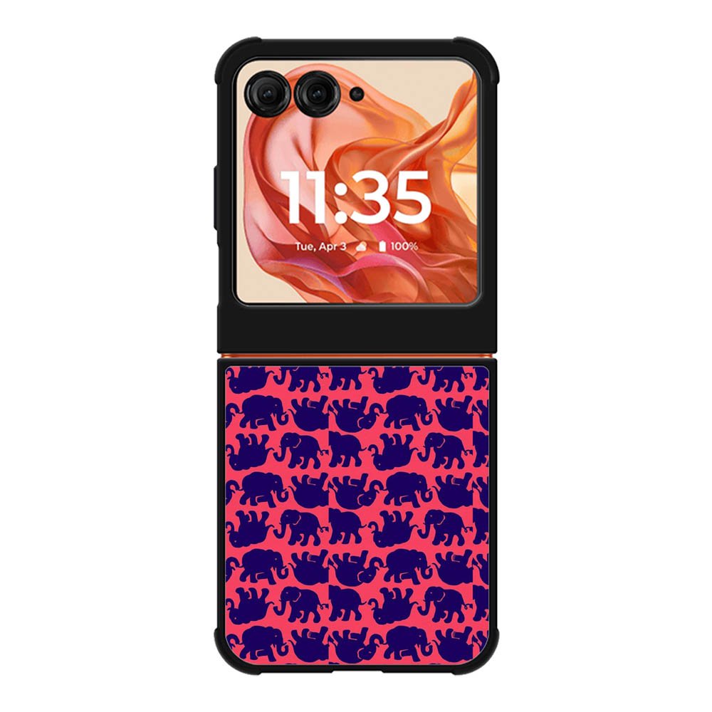 Lily Pulitzer Elephant Pattern Motorola Moto Razr 2025/2024 , Moto Razr 60/50 Case BC0176