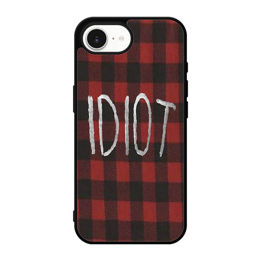 red plaid idiot iPhone 16e Case BC0184