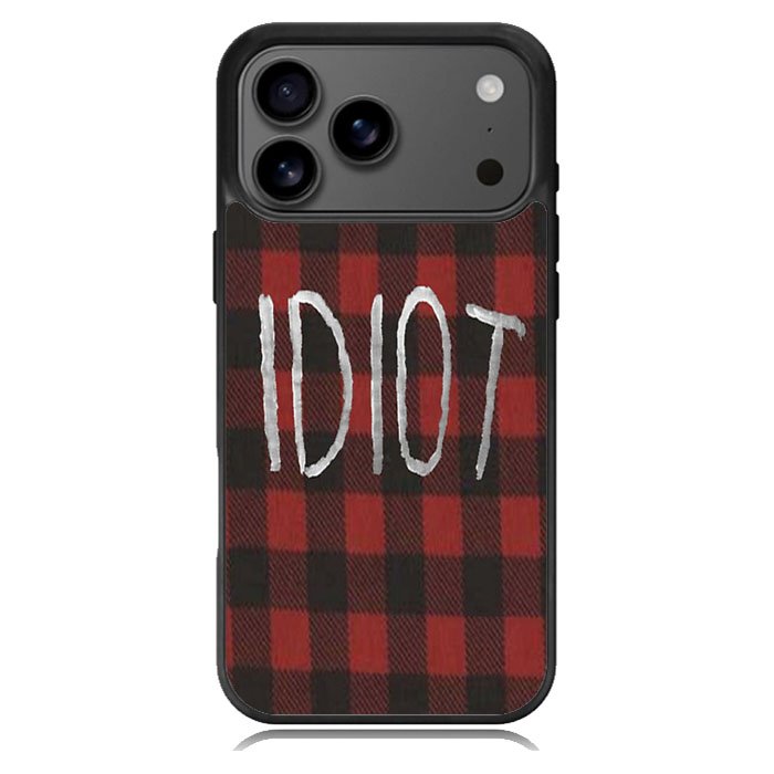 red plaid idiot iPhone 17 Pro Case BC0184