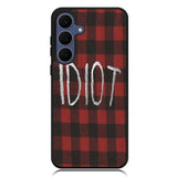 red plaid idiot Samsung Galaxy S25 FE Case BC0184