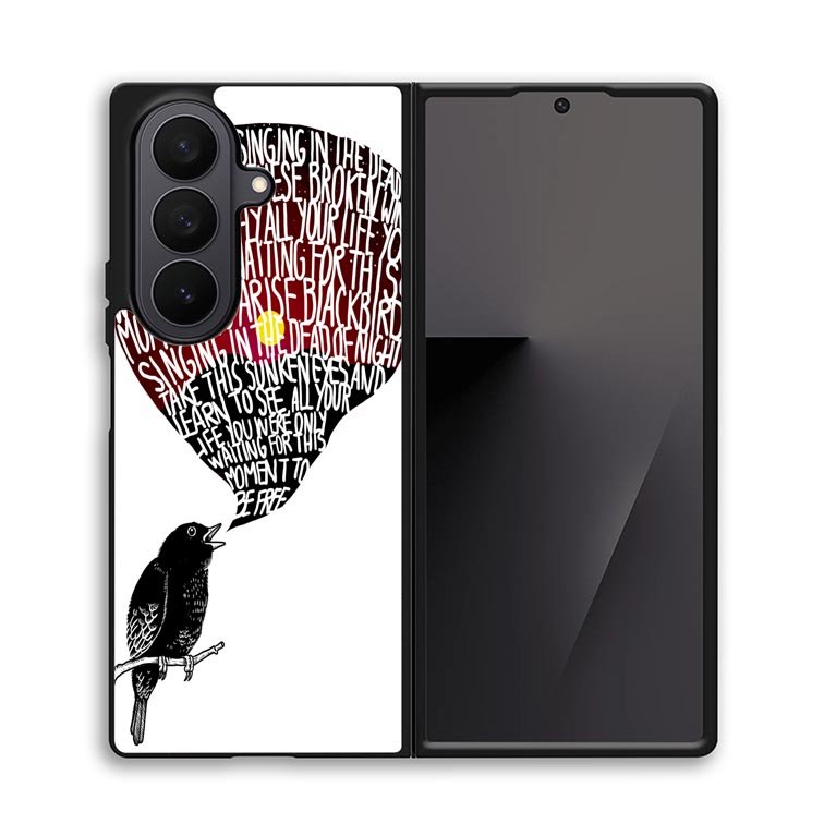 The Beatles Blackbird Lyrics X4765 Samsung Galaxy Z Fold 7 Case