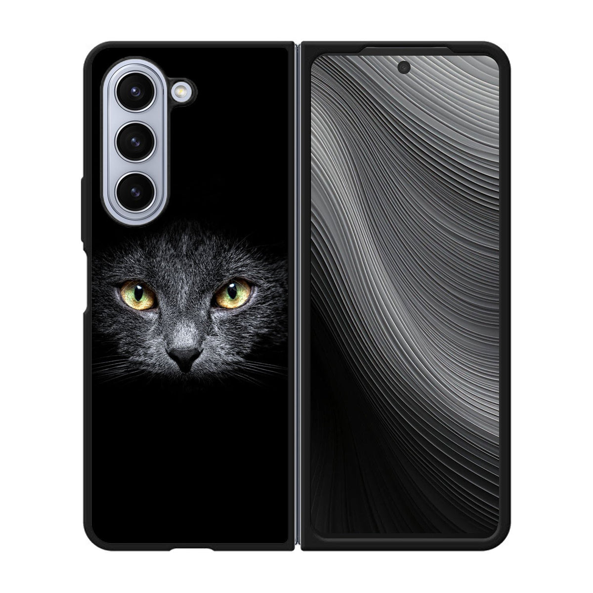 Black Cat Face Case Samsung Galaxy z Fold 5 5G BC0410