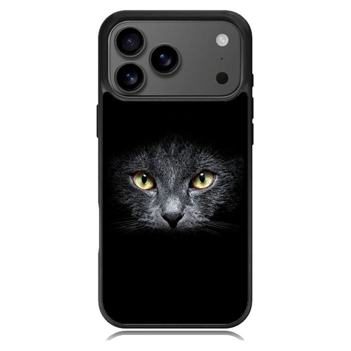 Black Cat Face iPhone 17 Pro Case BC0410