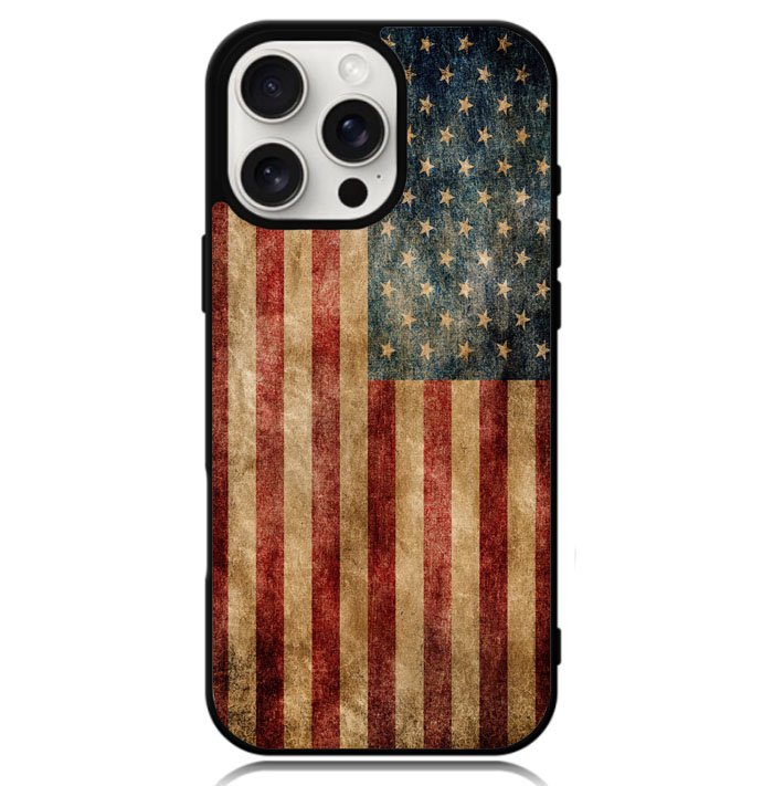 Vintage American Flag Case iPhone 16 Pro Max BC0504