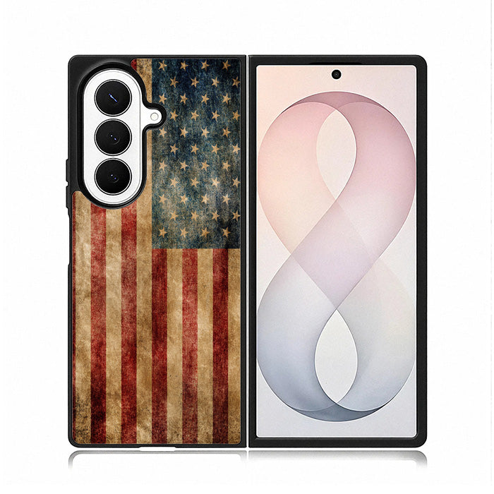 Vintage American Flag Samsung Galaxy Z Fold 8 Ultra Case BC0504
