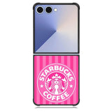 Starbucks Pink Stripes X5719 Samsung Galaxy Z Flip 7 Case