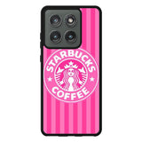 Starbucks Pink Stripes X5719 Motorola Moto Edge 2025 Case