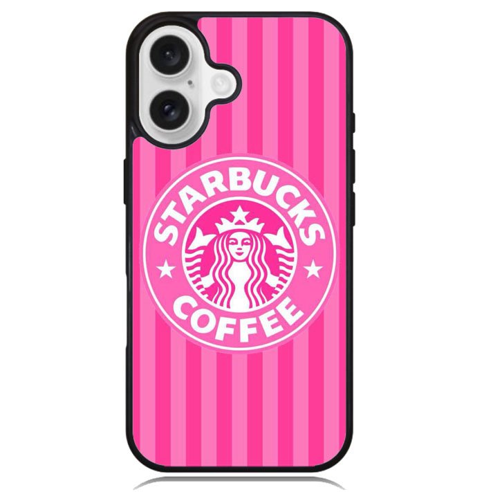 Starbucks Pink Stripes X5719 iPhone 16 Plus Case