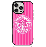 Starbucks Pink Stripes X5719 iPhone 16 Pro Max Case