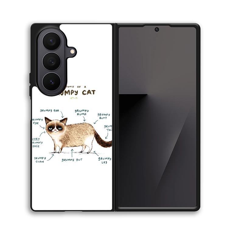 Anatomy Of A Grumpy Kitty X5744 Samsung Galaxy Z Fold 7 Case