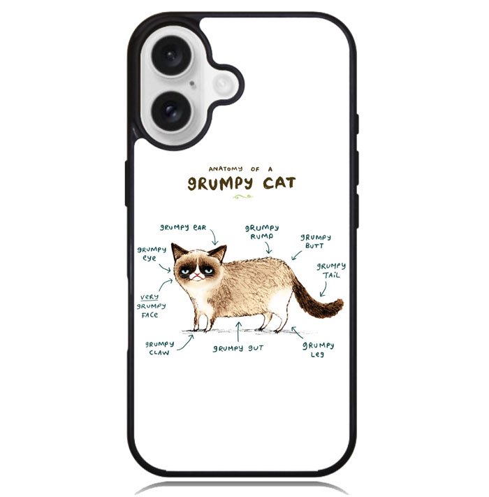 Anatomy Of A Grumpy Kitty X5744 iPhone 16 Plus Case
