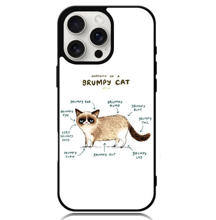 Anatomy Of A Grumpy Kitty X5744 iPhone 16 Pro Max Case