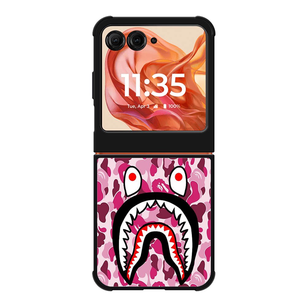 Shark Face Pink Camo Motorola Moto Razr 2025/2024 , Moto Razr 60/50 Case BC0550