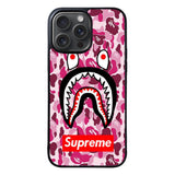 Shark Face Pink Camo Case iPhone 15 Pro BC0550