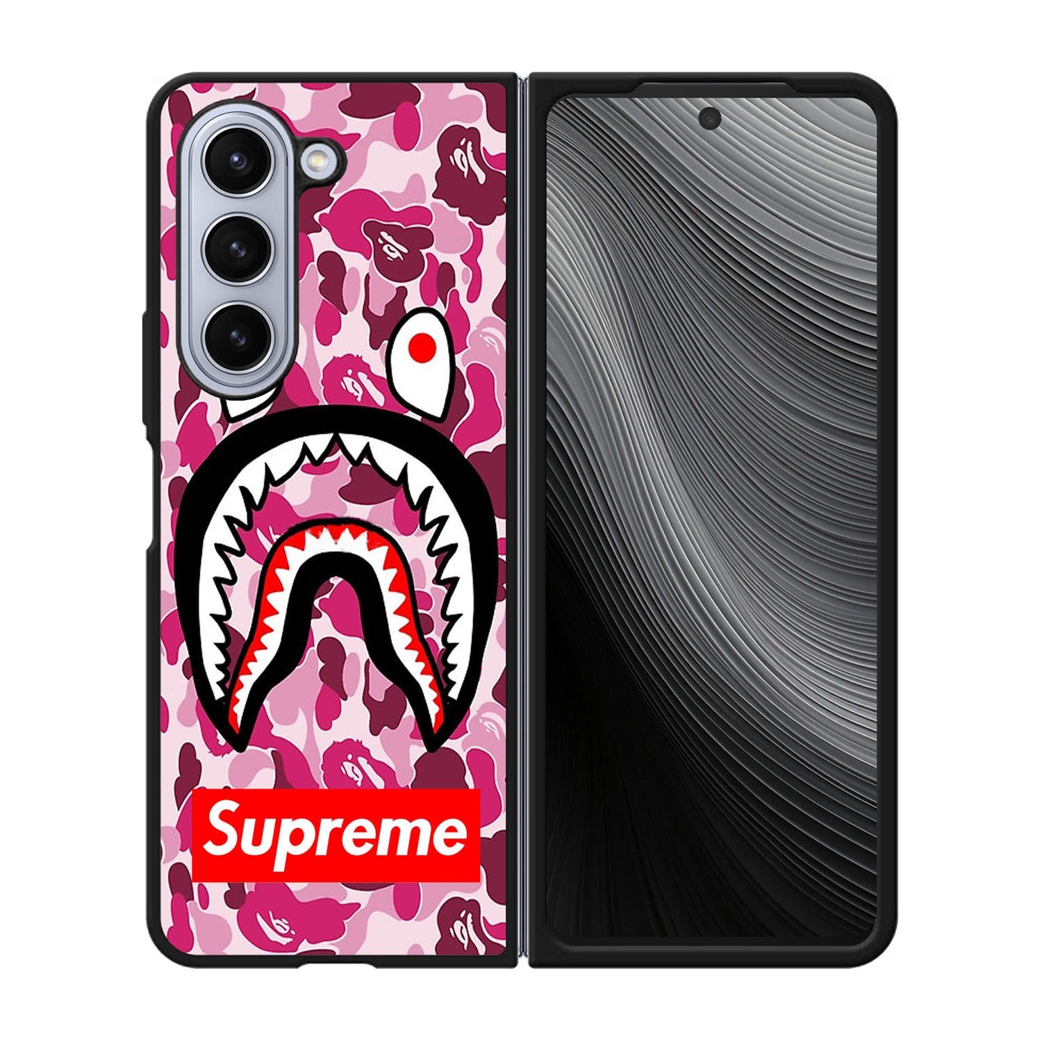Shark Face Pink Camo Case Samsung Galaxy z Fold 5 5G BC0550