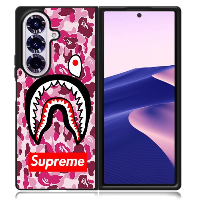 Shark Face Pink Camo Samsung Galaxy Z Fold 7 5G Case BC0550