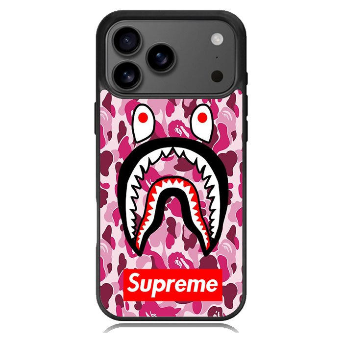 Shark Face Pink Camo iPhone 17 Pro Case BC0550