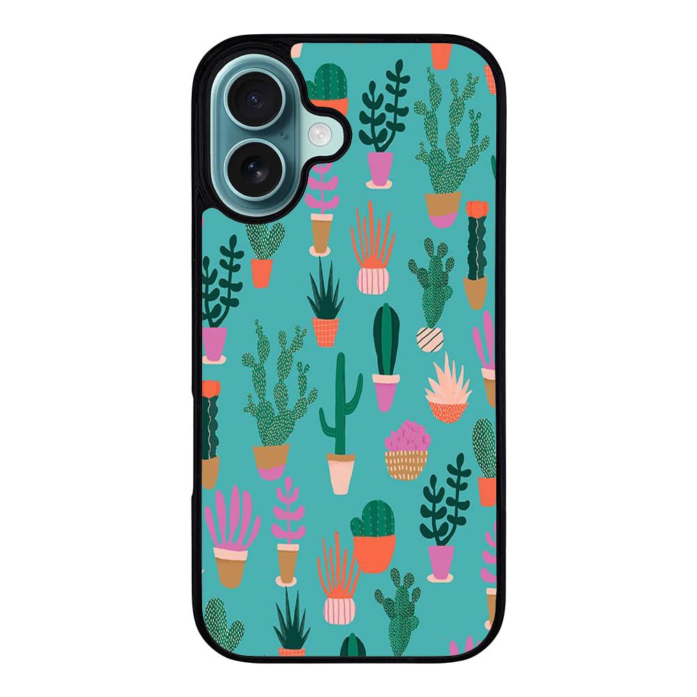 Patio Pattern Cactus Case iPhone 16 Plus BC0570