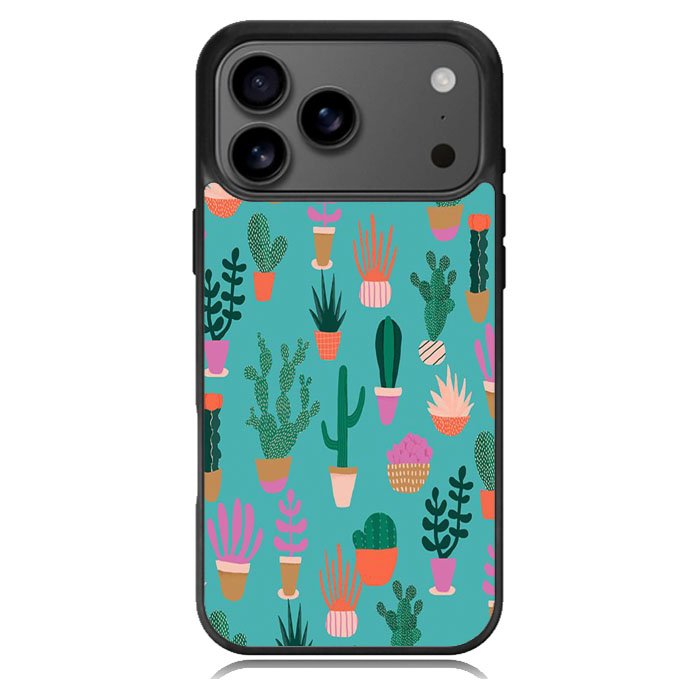 Patio Pattern Cactus iPhone 17 Pro Max Case BC0570