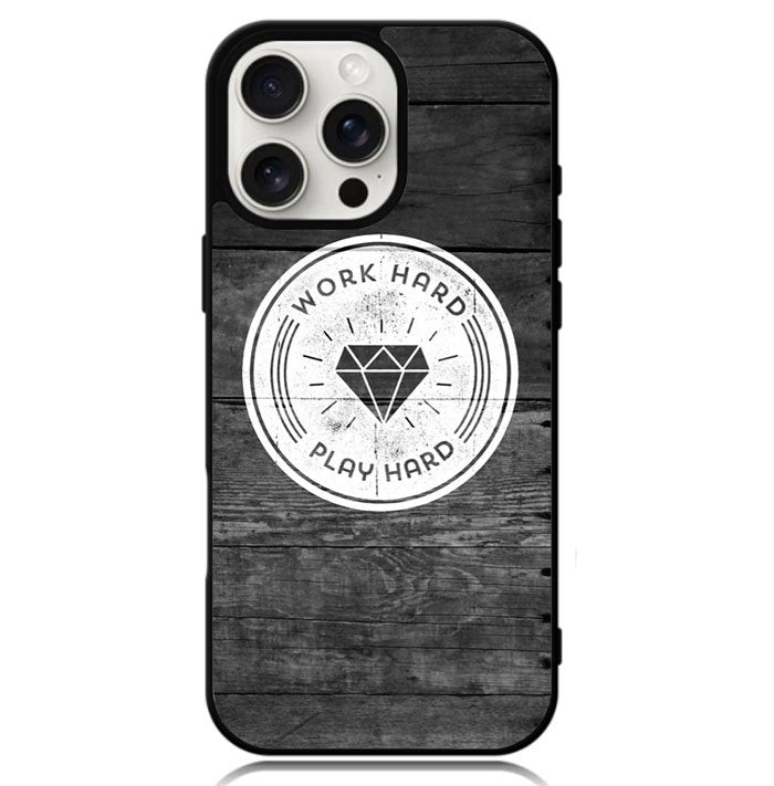 Work Hard Play Hard Case iPhone 16 Pro BC0577