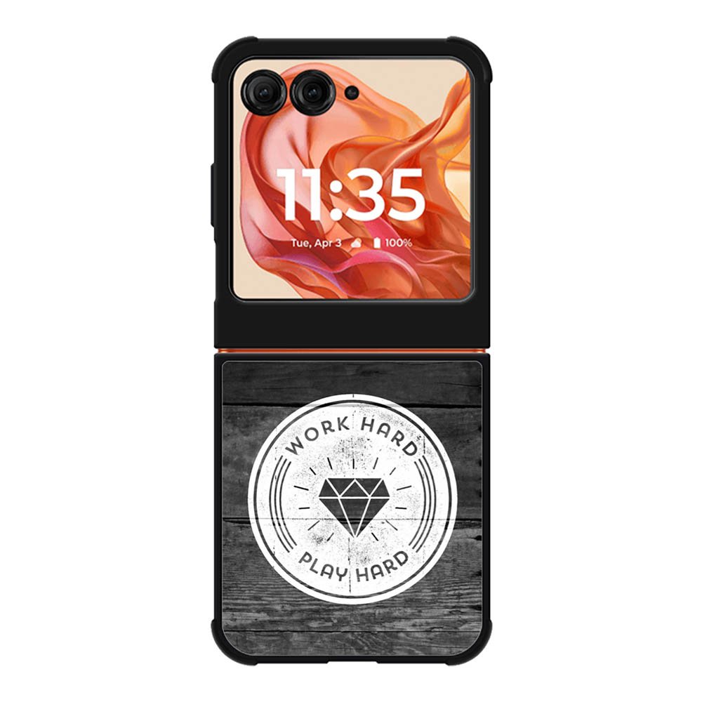 Work Hard Play Hard Motorola Moto Razr 2025/2024 , Moto Razr 60/50 Case BC0577