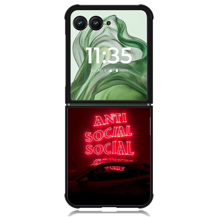 anti social social club X6180 Motorola Moto Razr+ Plus 2024/2025 Case, Motorola Razr 50 Ultra/50s Ultra Case